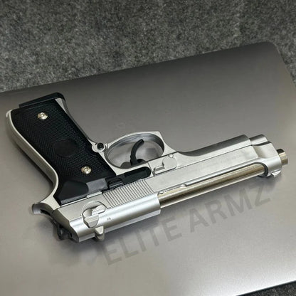 Silver M92 Beretta Airsoft Toy Gun Realistic Design Safe Fun For Play