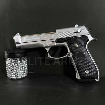 Silver M92 Beretta Airsoft Toy Gun Realistic Design Safe Fun For Play