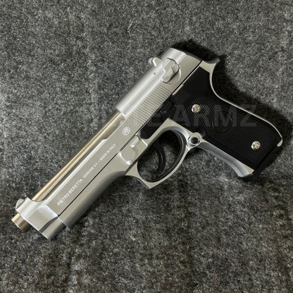 Silver M92 Beretta Airsoft Toy Gun Realistic Design Safe Fun For Play